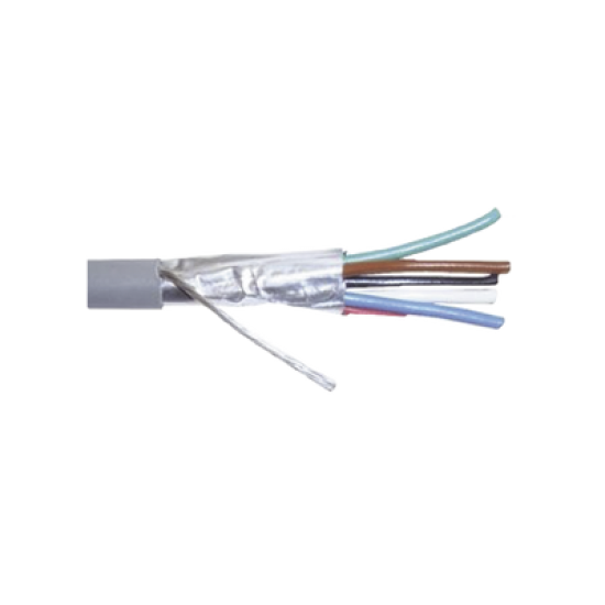 Cable Calibre 22, CMR, 6 Conductores, Blindado, 305 metros, Color Gris