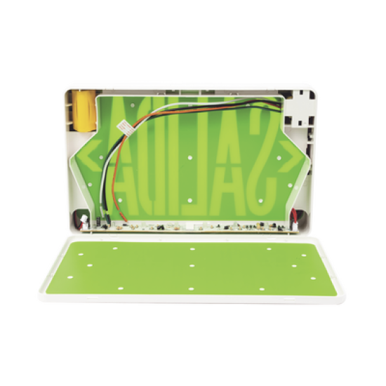 Letrero LED DUAL de SALIDA Universal con alto brillo/uso en pared, lateral o techo/Batería de Respaldo Incluida.