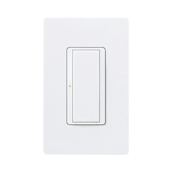 (RadioRA2) Switch on/off  RRD-8S-DV-WH de doble voltaje, un solo polo 120V/, 8A/, 1/10HP 3A en motores, apaga y enciende iluminación ó motor, NO requiere cable neutro.