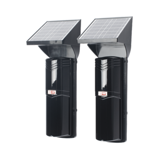 Detector fotoelectrico con CELDA SOLAR; DE 3 RAYOS; alcance exterior 100 m / 4 frecuencias 