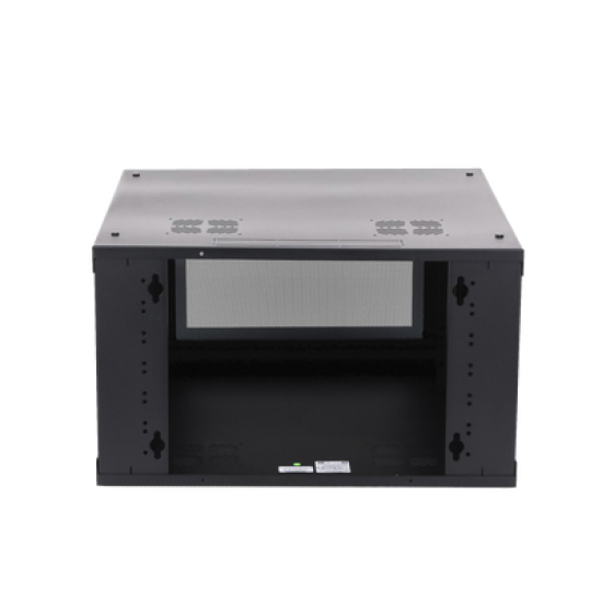 Gabinete de Pared con Puerta de Cristal Templado, 635 mm de Profundidad, 6U Rack de 19'', Acero Reforzado