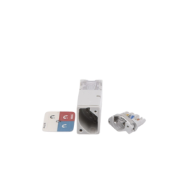 Jack Z-MAX Cat6A, UTP, Montaje híbrido en Placa de Pared (Plano y Angulado), Color Blanco