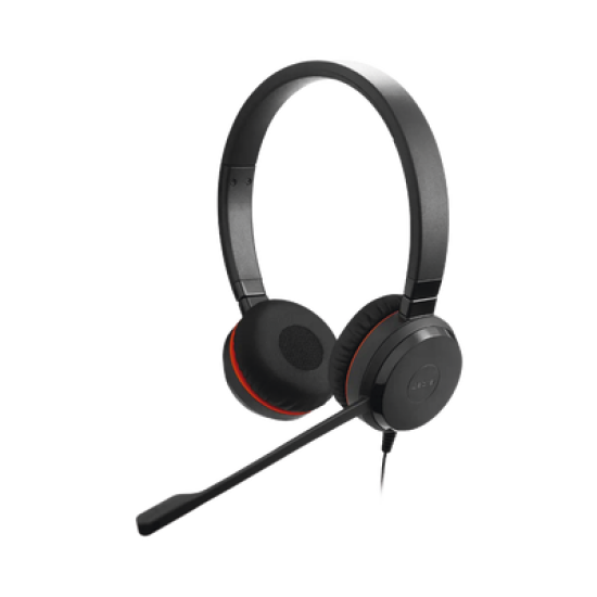 Jabra Evolve 30 Duo con conexión USB / 3.5mm, micrófono con cancelación de ruido y controlador en el cable con botones e indicadores LED (5399-829-309)