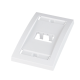 Placa de Pared Vertical Ejecutiva, Salida Para 2 Puertos Mini-Com, Con Espacios Para Etiquetas, Color Blanco