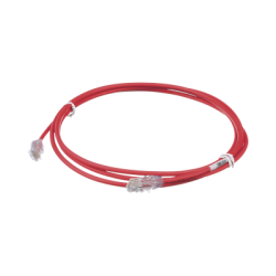 Cable de Parcheo UTP Cat6A, CM/LSZH, Diámetro Reducido (28AWG), Color Rojo, 7ft