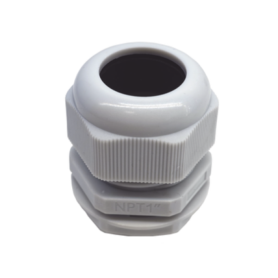 Conector Plástico Blanco Tipo Glándula para Rosca NPT 1
