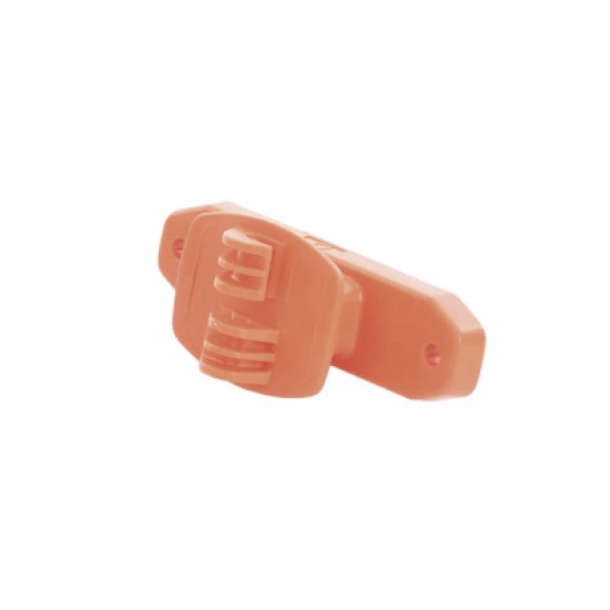 Aislador de Paso color Naranja reforzado para cercos eléctricos, resistente al clima extremoso
