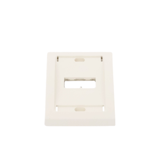 Placa de Pared Vertical Ejecutiva, Salida Para 2 Puertos Mini-Com, Con Espacios Para Etiquetas, Color Blanco Mate
