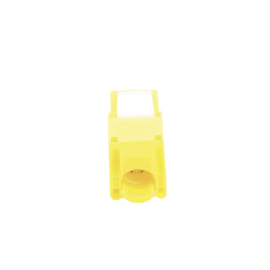 Módulo Jack Keystone Cat6A (toolless), con terminación en ángulo 180 º Color Amarillo, Compatible con Faceplate y Patchpanel Linkedpro