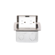 Mini caja de piso rectangular en acero inoxidable con 2 contactos eléctricos (11000-21201)