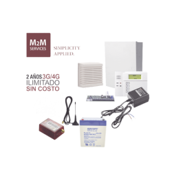 (2 Años 4G ILIMITADO INCLUIDO) Kit VISTA48LA,Teclado 6150, Comunicador MN01LTEM, Bateria, Transformador y Sirena de 15 Watts