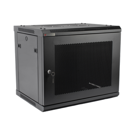 Gabinete PRECISION, Con Puerta Perforada, de 19in, 9UR, 450mm de Profundidad, Color Negro