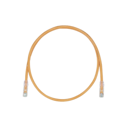Cable de Parcheo, UTP Cat5e, Diámetro Reducido (28AWG), Color Naranja, 1 ft 