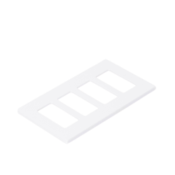 Placa de pared 4 espacios, color blanco, para atenuador (dimmer), switch ó control remoto PICO inalámbrico