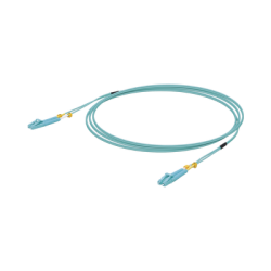 Jumper de Fibra Óptica Multimodo LC-LC duplex 10 G, 50/125 OM3, Color Aqua, 3 Metros