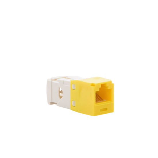 Conector Jack RJ45 Estilo TG, Mini-Com, Categoría 6, de 8 posiciones y 8 cables, Color Amarillo