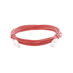 Cable de Parcheo Slim UTP Cat6A - 3 m Rojo, Diámetro Reducido (28 AWG)