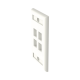 Placa de Pared Vertical, Salida Para 4 Puertos Keystone, Con Espacios Para Etiquetas, Color Banco Mate
