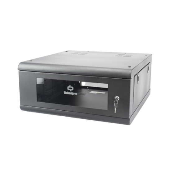 Gabinete de Pared con Puerta de Cristal Templado, 635mm de Profundidad, 4U Rack de 19'', Acero Reforzado