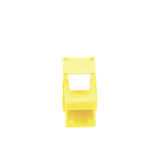 Módulo Jack Keystone Cat6A (toolless), con terminación en ángulo 180 º Color Amarillo, Compatible con Faceplate y Patchpanel Linkedpro
