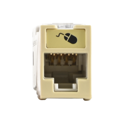 Jack UltraMAX Cat6, UTP, Montaje híbrido en Placa de Pared (Plano y Angulado), Color Marfil, Punch Down