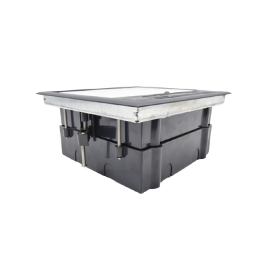 Caja de piso para dos módulos universales (Socket M2), para alimentación eléctrica y redes de datos (11000-33401) No incluye faceplates  