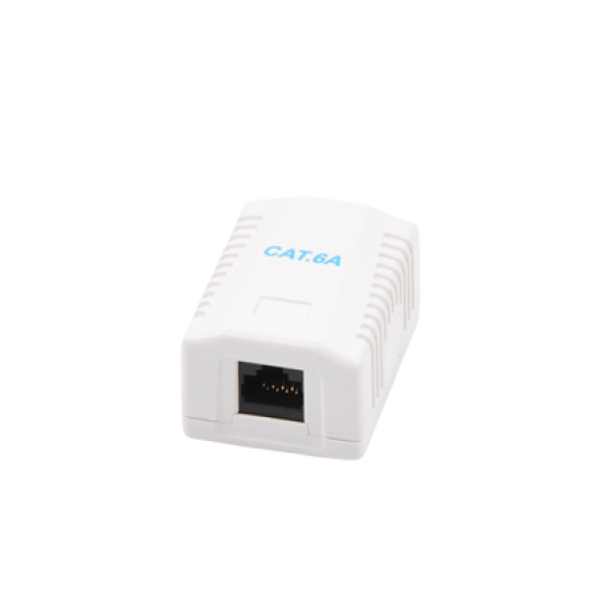 Caja de pared con 1 puerto, incluye 1 jack UTP Cat6A