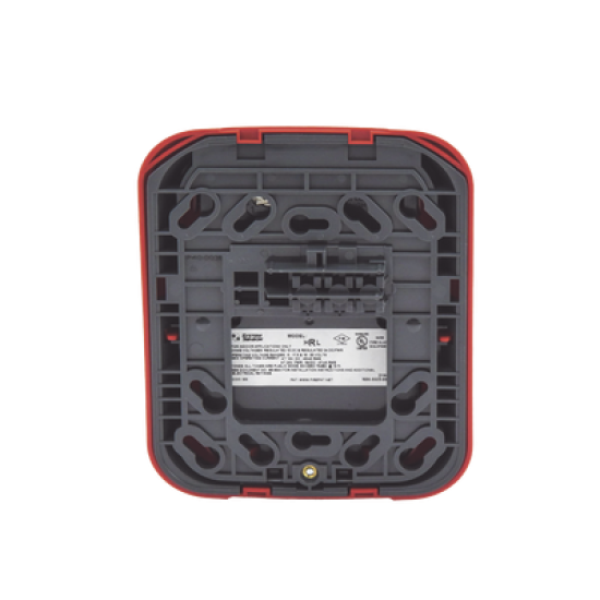 Sirena para Montaje en Pared, 12 a 24 Vcc, Color Rojo, Nuevo Diseño Moderno y Elegante y Menor Consumo de Corriente