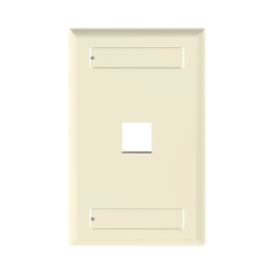 Placa de Pared Vertical, Salida Para 1 Puerto Keystone, Con Espacios Para Etiquetas, Color Marfil