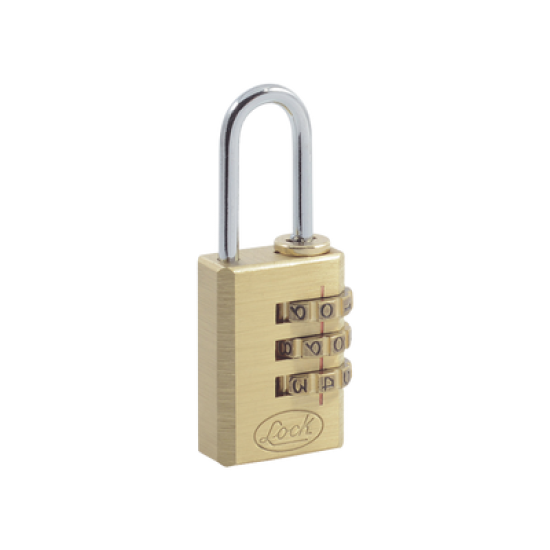 Candado de Latón de Combinación Maletero Programable/ Medida 20 mm / Nivel de seguridad 3 / Discos Programables.