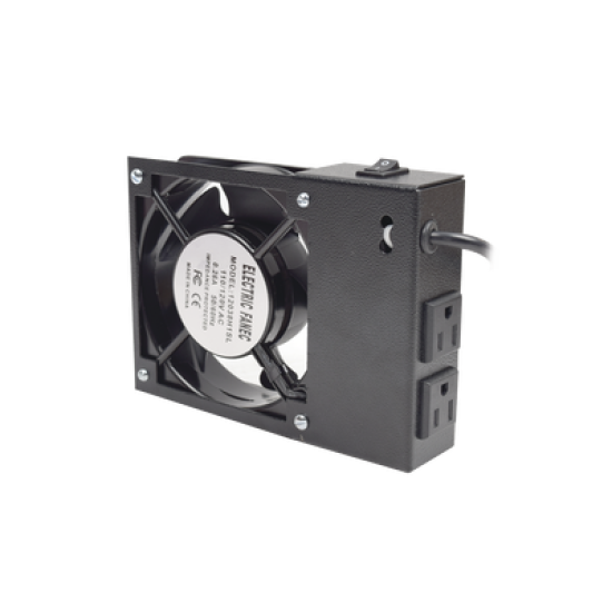 Ventilador 110 Vca con Clavija para Gabinete de Pared con 2 Tomas de Corriente 