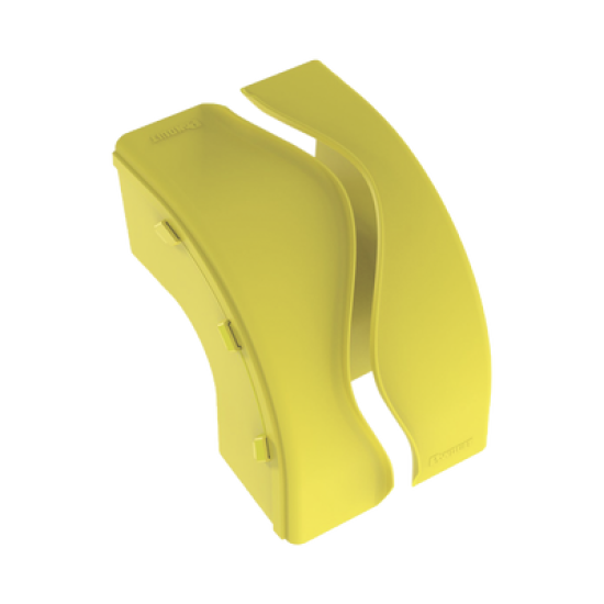 Bajada Vertical Exterior de 90º sin Tapa, Para uso con Canaletas 6X4 FiberRunner™, Color Amarillo