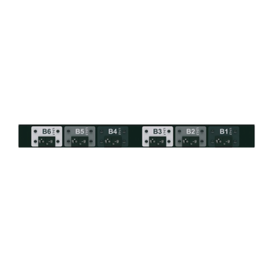 PDU Básico para Distribución de Energía, Plug de Entrada Trifásico CS8365C, Con 6 Contactos C19, Instalación Horizontal de 19in, 1UR, 50 Amp, 208 Vca