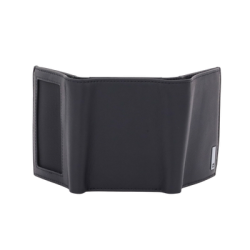 Cartera Athens Negra de Piel con Compartimento de Micromalla para ID. Doblable en 3 Partes con Divisor de Billetes. Pocket Wallet