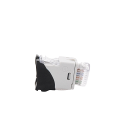 Jack UltraMAX Cat6, UTP, Montaje híbrido en Placa de Pared (Plano y Angulado), Color Negro, Punch Down