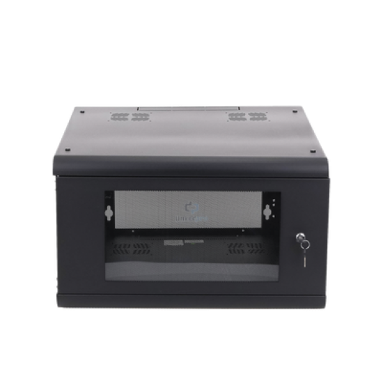 Gabinete de Pared con Puerta de Cristal Templado, 635 mm de Profundidad, 6U Rack de 19'', Acero Reforzado
