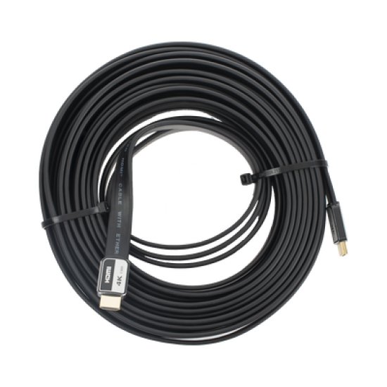Cable HDMI de 10m | Alta Definición | Version 2.0 | Alta velocidad 18Gbps | 4K@60Hz | Conectores Chapados en Oro | Tipo Plano