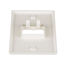 Placa de Pared Vertical Clásica, Salida Para 2 Puertos Mini-Com, Color Blanco Mate