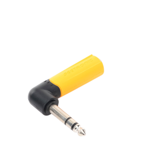 Conector Estéreo | 1/4in - 1/4in | Conector de angulo recto | Adaptador de Carcasa de Plastico