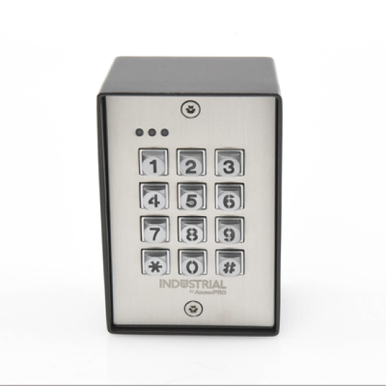 Teclado exterior/interior antivandálico, 3 relevadores, salida wiegand, 1200 usuarios