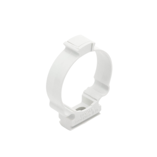 Soporte de collar (Abrazadera), PVC Auto-extinguible, cerrado para tubería de 40 mm