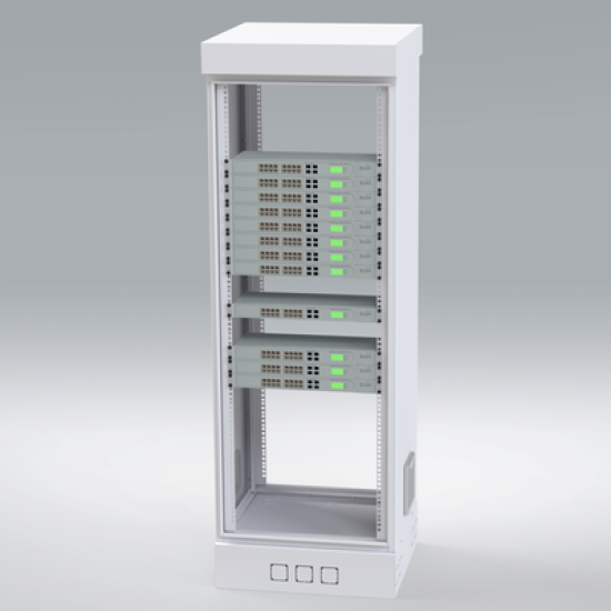 Gabinete para Piso, Capacidad, 31 Unidades de Rack, Doble puerta y Postes frontales e intermedios ajustables, Color Blanco, Se envía el Gabinete Armado.