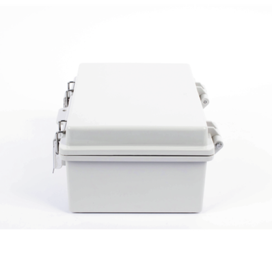 Gabinete de Plástico ABS, Uso en Intemperie IP66 (170 x 220 x 110 mm) Cierre por broche Inoxidable y Permite Cerrado con Candado y Llave (Perno 5mm) No Incluido