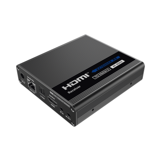 Receptor Compatible para Kits TT- 676 / 4K@60Hz con IR / Distancia de 70 Metros / Conexión en Cascada de hasta 10 Receptores con TT676.
