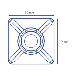  Base Autoadherible para Cinchos Práctica y Eficiente para la Organización y Fijación de Cables, Fabricada en Nylon Resistente y de Color Natural con una Medida de 19x19 mm, Paquete con 100 Piezas (4210-00001)