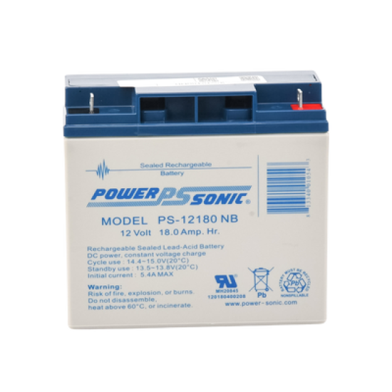 Batería 12V, 18AH, Para Respaldo, Tecnologías AGM/VRLA, Diseño De Vida Útil 5 Años, Terminales Tipo NB, Listada UL, Libre De Mantenimiento