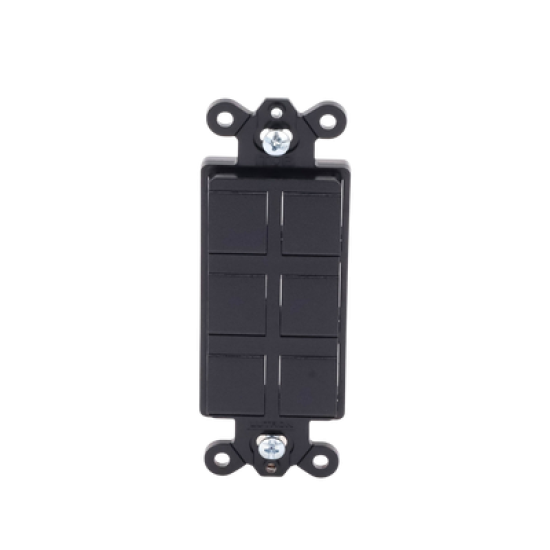 Placa de 6 puertos, color negro night.