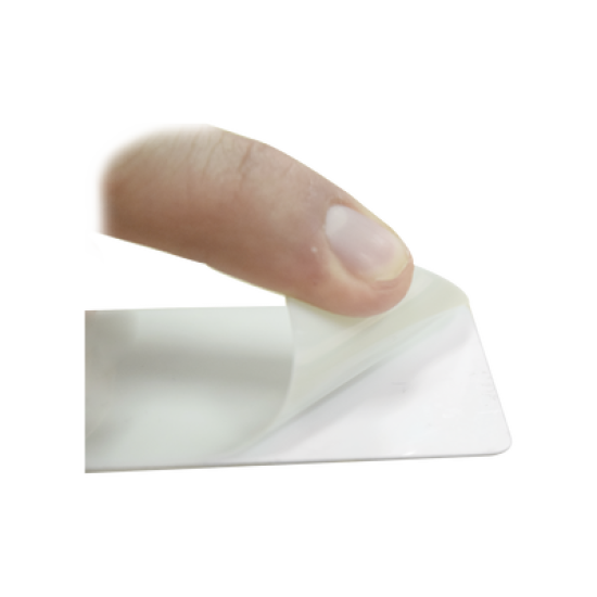 Paquete de 500 Tarjetas UltraCard 10 milesimas Grosor/ Adhesivas/ Imprimibles por un sólo lado / Para pegar sobre tarjetas/ CR80