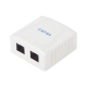 Caja de pared con 2 puertos, incluye 2 jacks UTP Cat6A