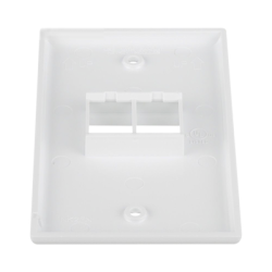 Placa de Pared Vertical, Salida Para 2 Puertos Keystone, Color Blanco
